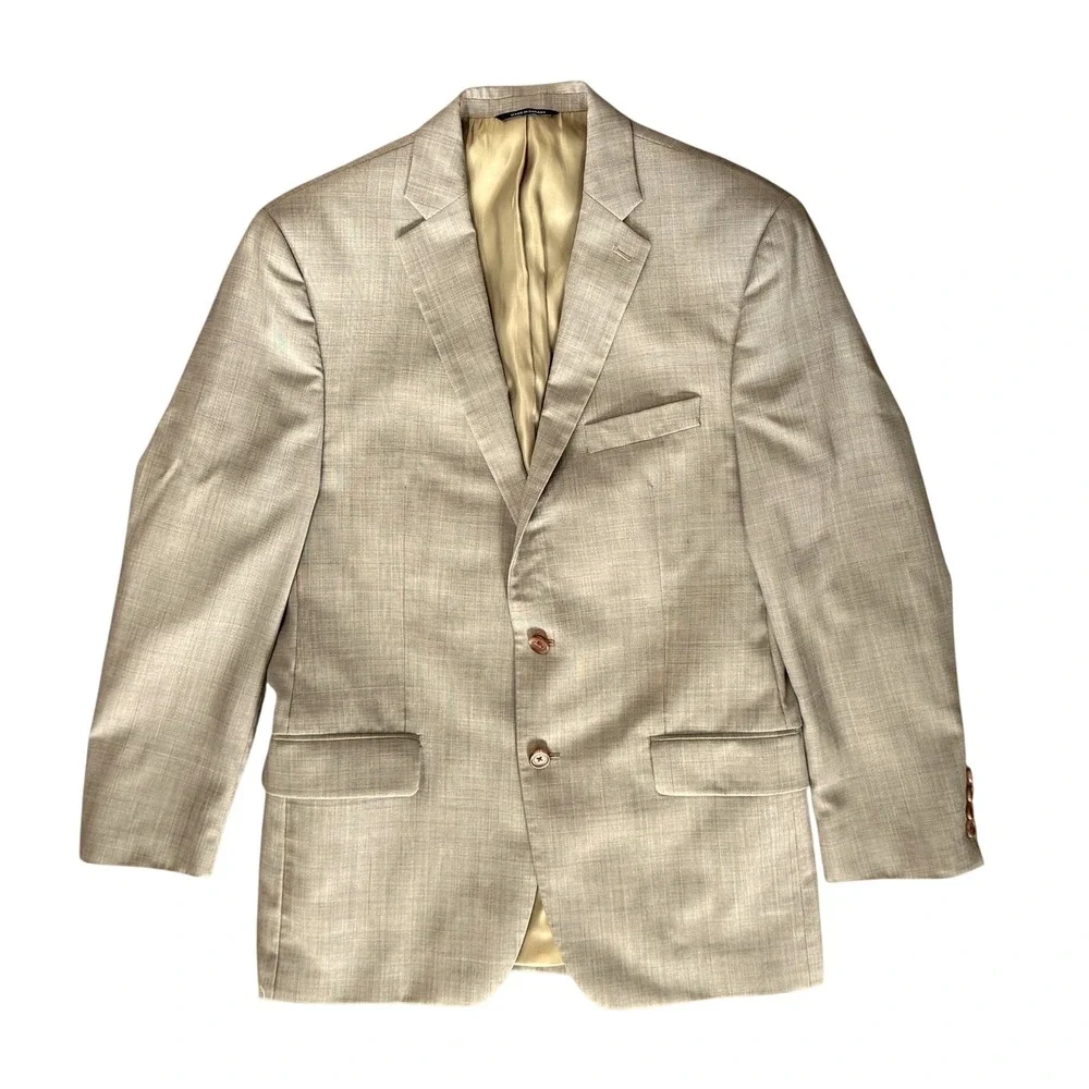 Ralph Lauren 2 Pc Glen Plaid Windowpane Suit Tan Wool Men 41R